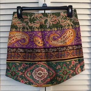 Zara Multicolor Paisley Mini Skirt